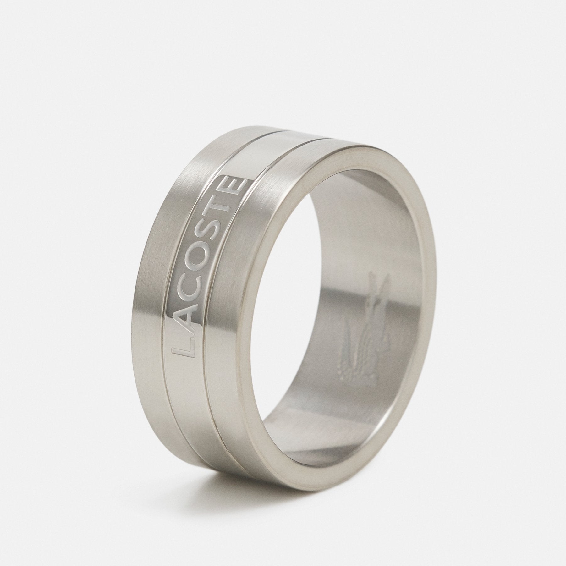 Sleek Lacoste Men's Stainless Steel Band Ring B.Zero1 Style